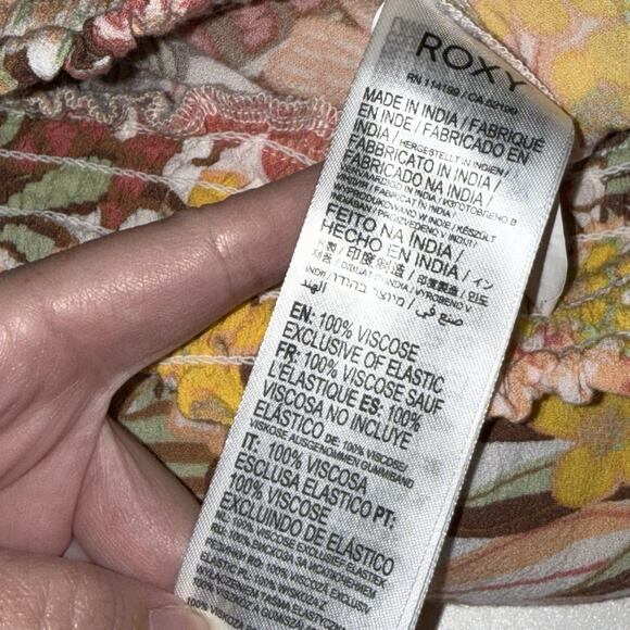 Roxy Women’s Tropical Rhythm Wide Leg Beach Pants Boho Hippie Size Medium - Picture 7 of 7